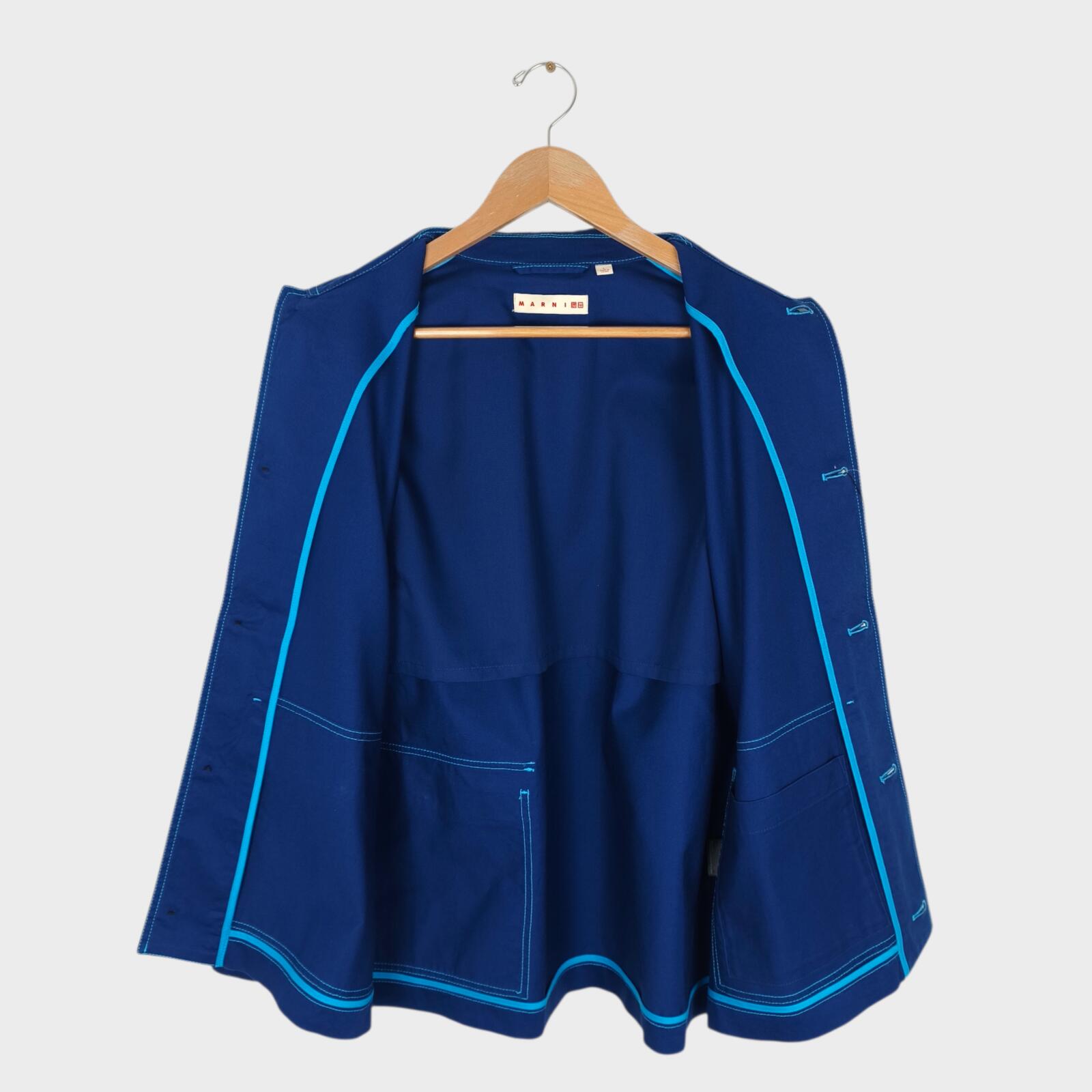 MARNI x UNIQLO Men's Blue Cotton Twill Utility Chore Jacket