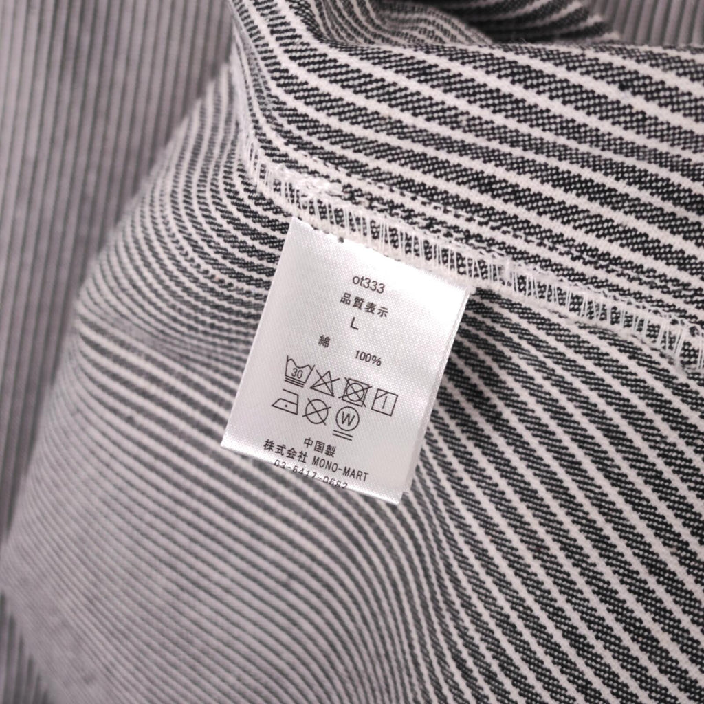 MARK GONZALES Men's Oversized Fit Hickory Stripe V-Neck Engineer Chore Jacket