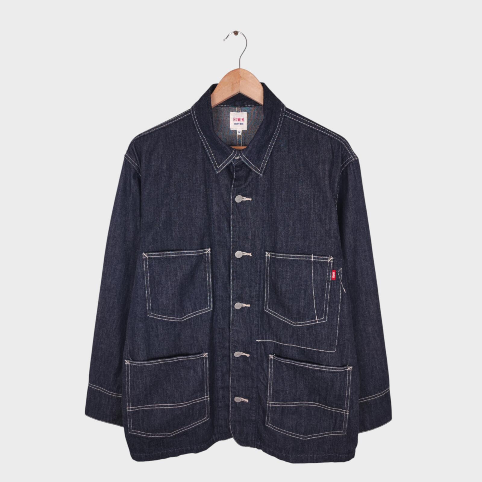 EDWIN Japan Men's Dark Blue Denim Chore Jacket