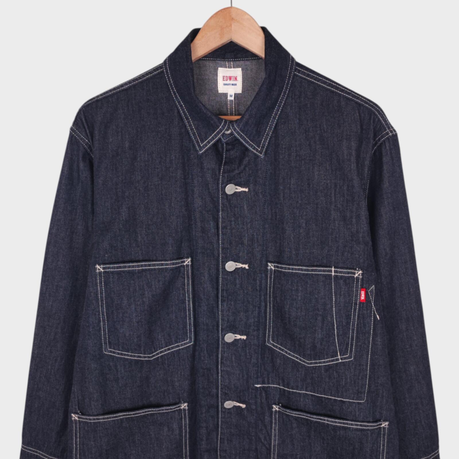 EDWIN Japan Men's Dark Blue Denim Chore Jacket