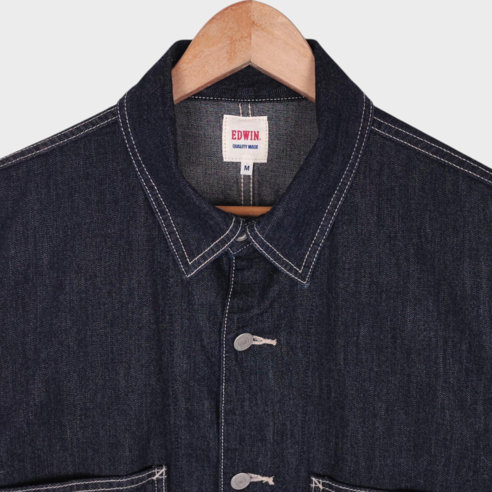 EDWIN Japan Men's Dark Blue Denim Chore Jacket