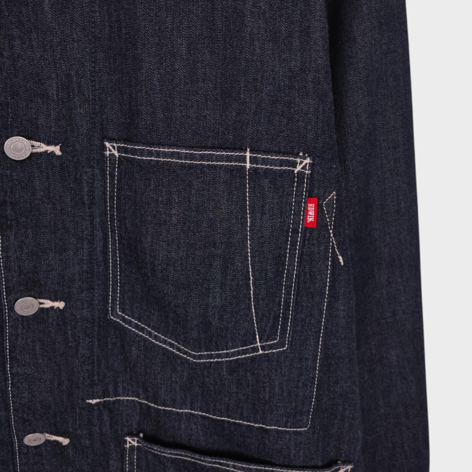 EDWIN Japan Men's Dark Blue Denim Chore Jacket