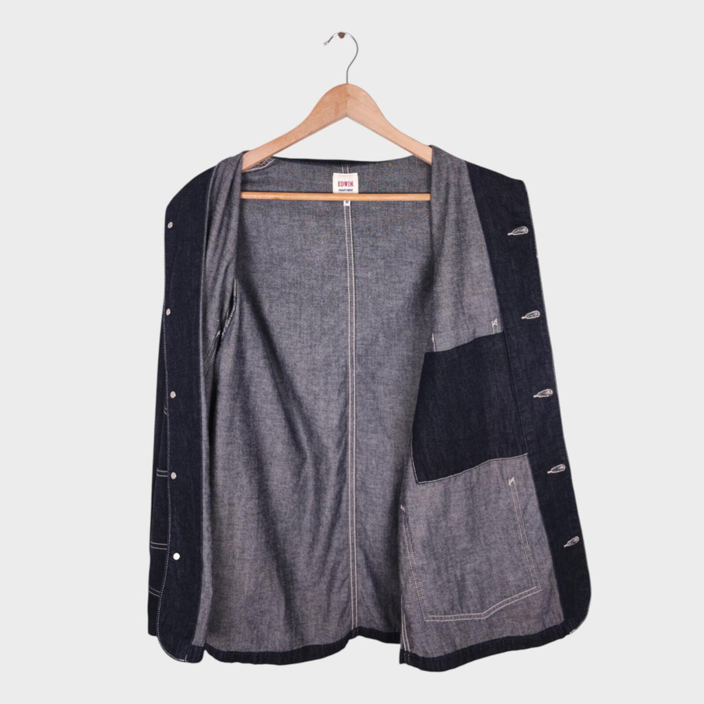 EDWIN Japan Men's Dark Blue Denim Chore Jacket