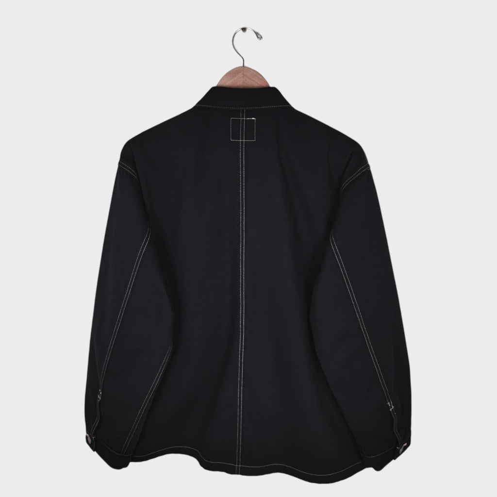 EDWIN Japan Men's Black Cotton Twill Contrast Stitching Chore Jacket