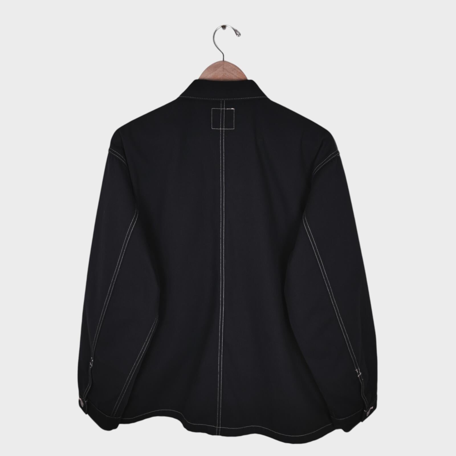 EDWIN Japan Men's Black Cotton Twill Contrast Stitching Chore Jacket