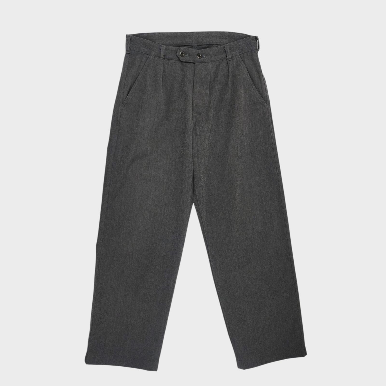 MHL MARGARET HOWELL Men's Grey Wool Blend High Waisted Pleated Trousers