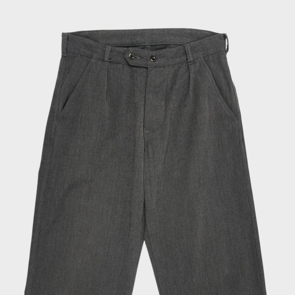 MHL MARGARET HOWELL Men's Grey Wool Blend High Waisted Pleated Trousers