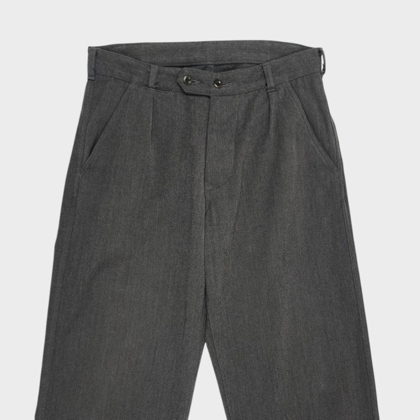 MHL MARGARET HOWELL Men's Grey Wool Blend High Waisted Pleated Trousers
