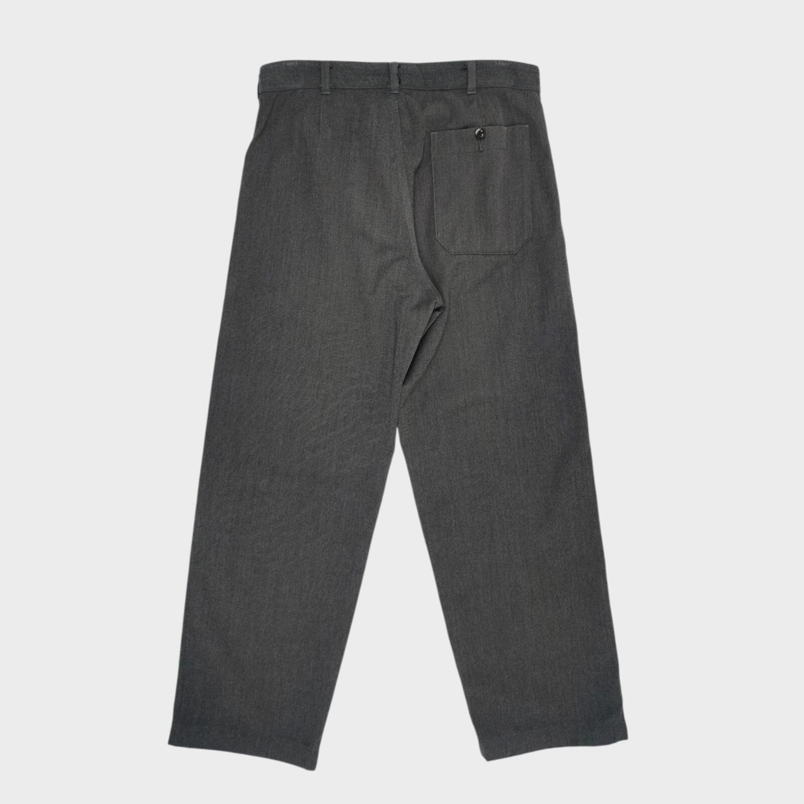 MHL MARGARET HOWELL Men's Grey Wool Blend High Waisted Pleated Trousers