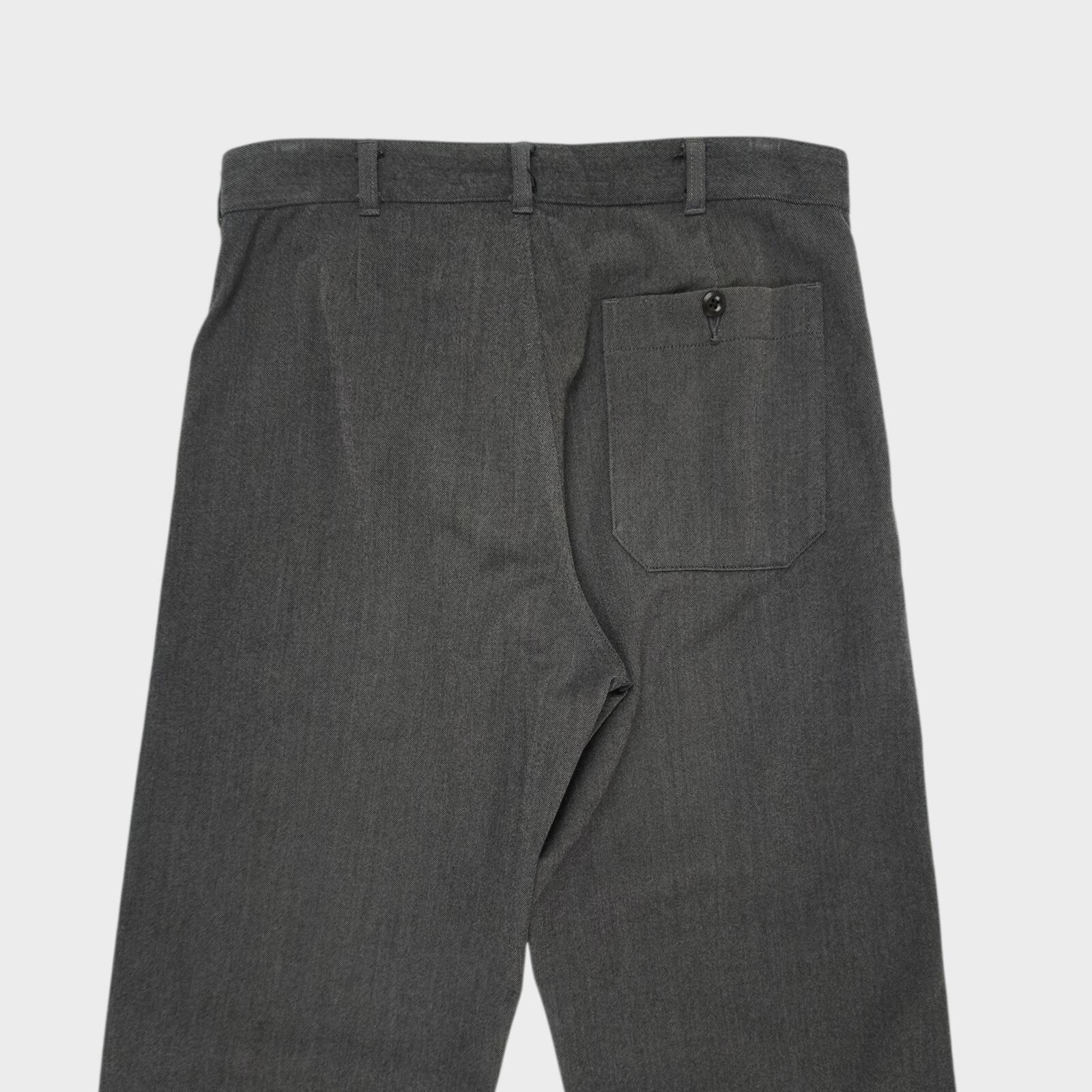 MHL MARGARET HOWELL Men's Grey Wool Blend High Waisted Pleated Trousers