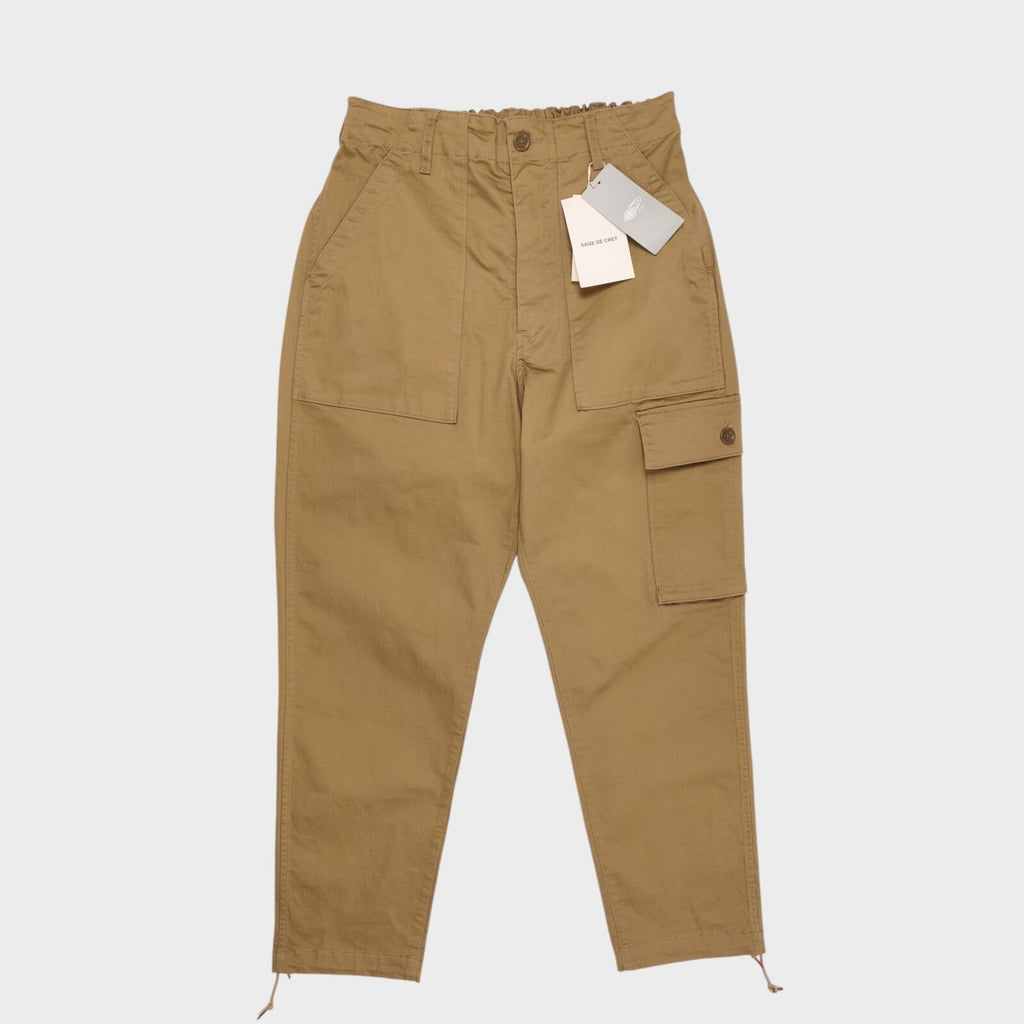 SAGE DE CRET x BEAMS PLUS Men's British Khaki Cargo Trousers
