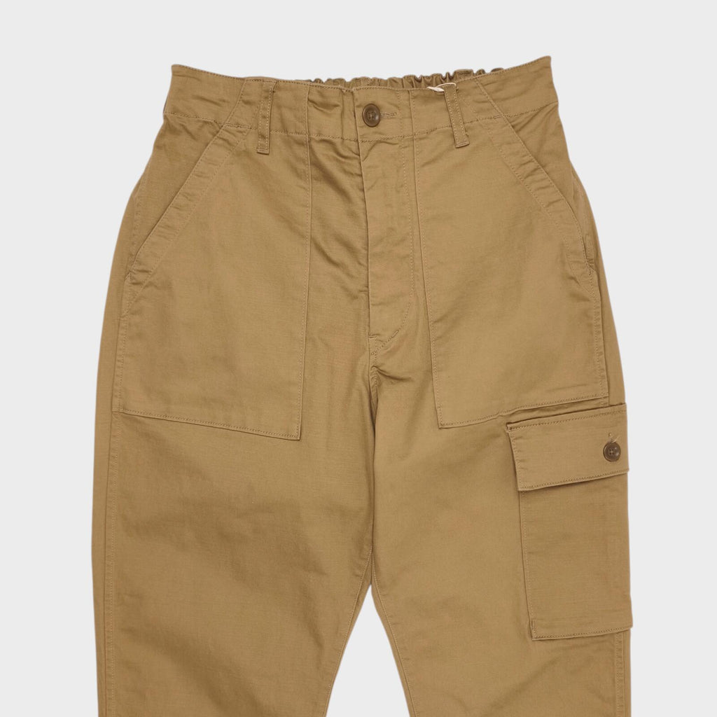 SAGE DE CRET x BEAMS PLUS Men's British Khaki Cargo Trousers