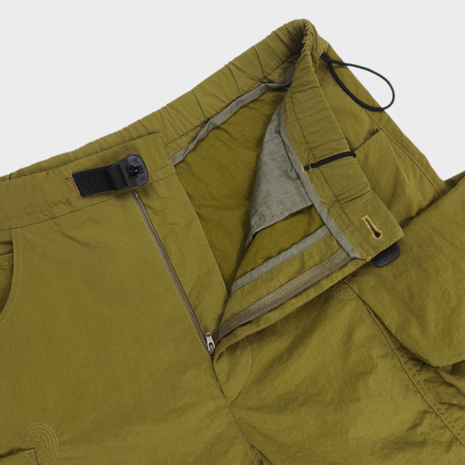 NORBIT BY HIROSHI NOZAWA Men's Olive Green Nylon Cargo Shorts