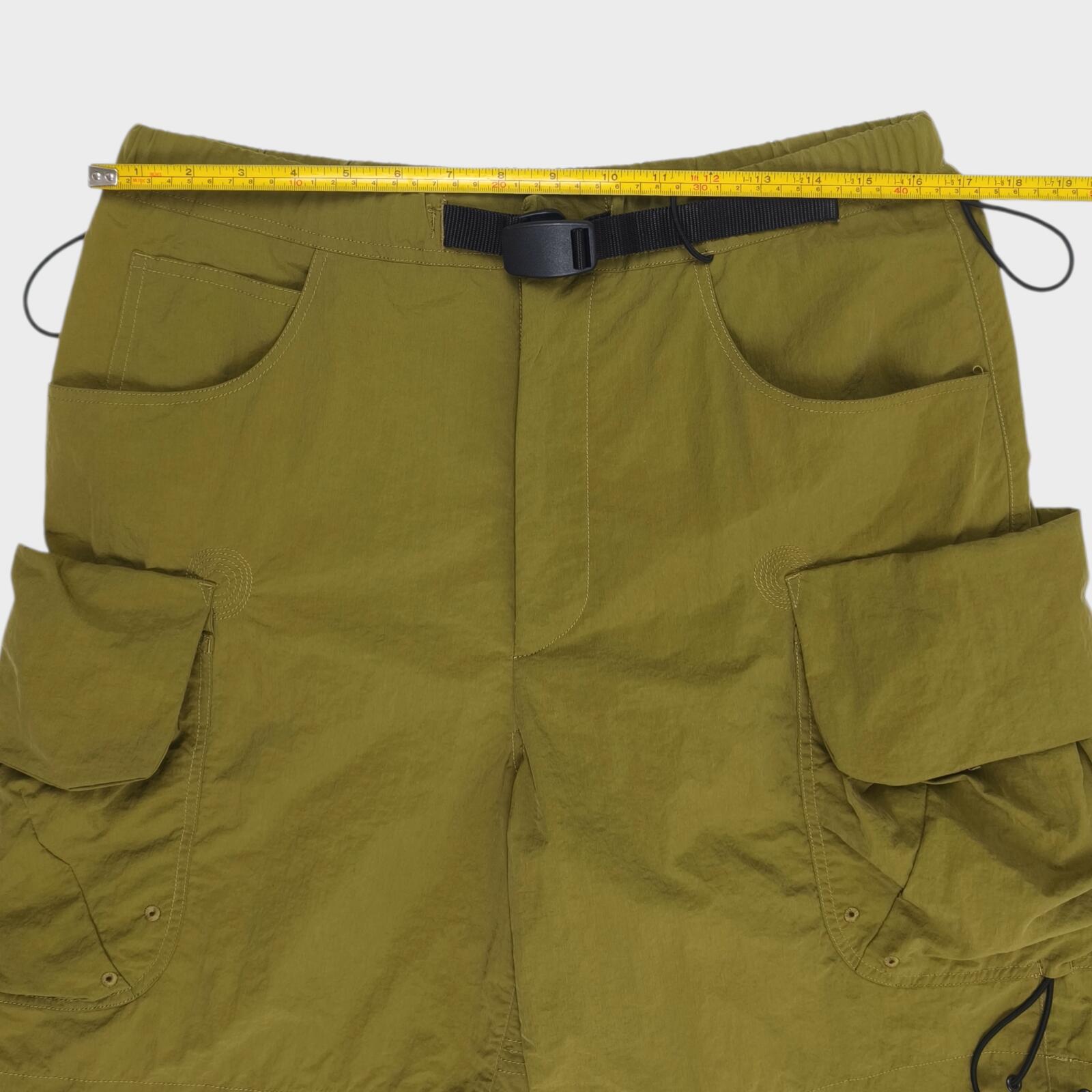 NORBIT BY HIROSHI NOZAWA Men's Olive Green Nylon Cargo Shorts