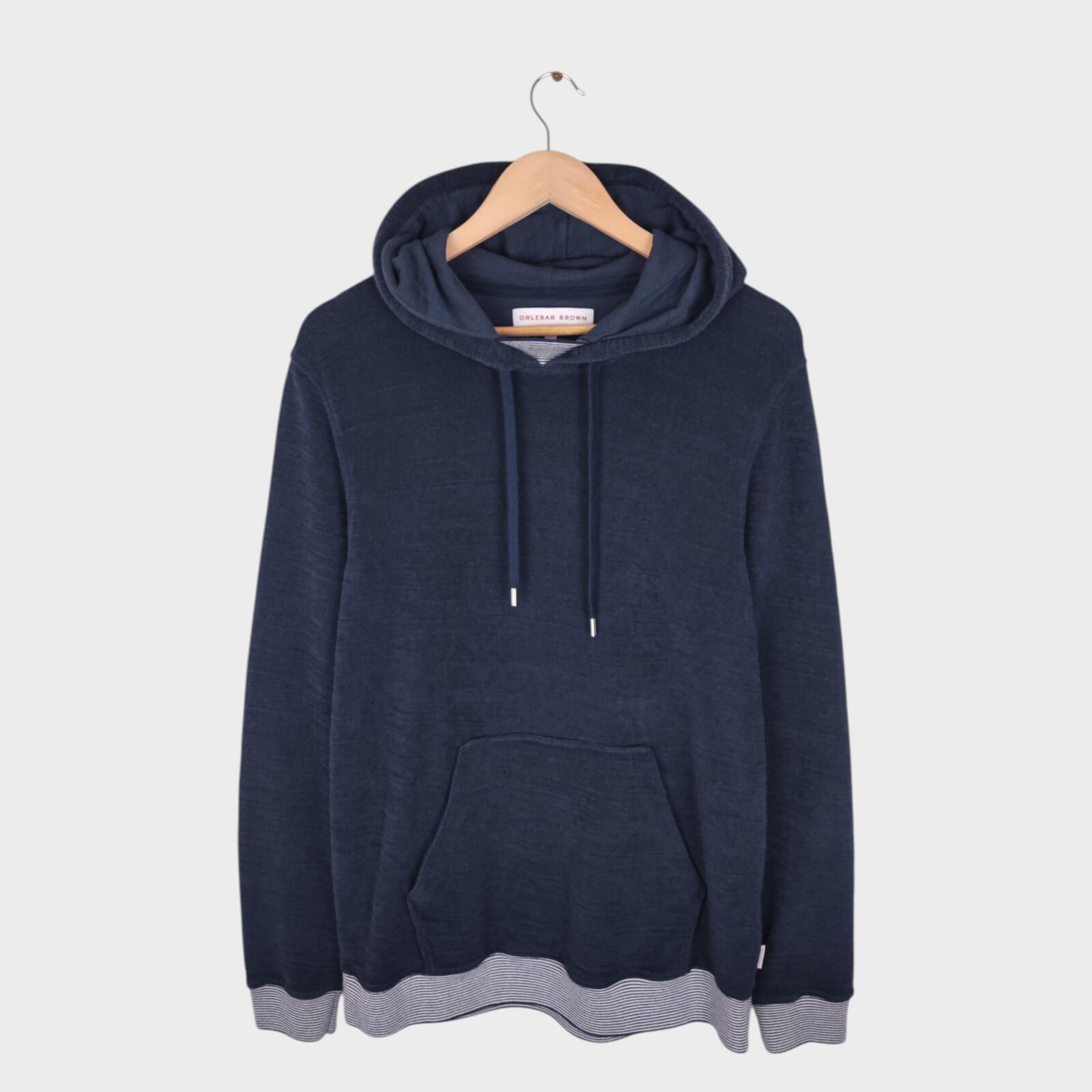 ORLEBAR BROWN Men's Navy Blue Norris Towelling Hoodie