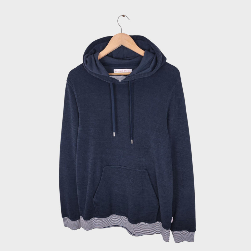 ORLEBAR BROWN Men's Navy Blue Norris Towelling Hoodie