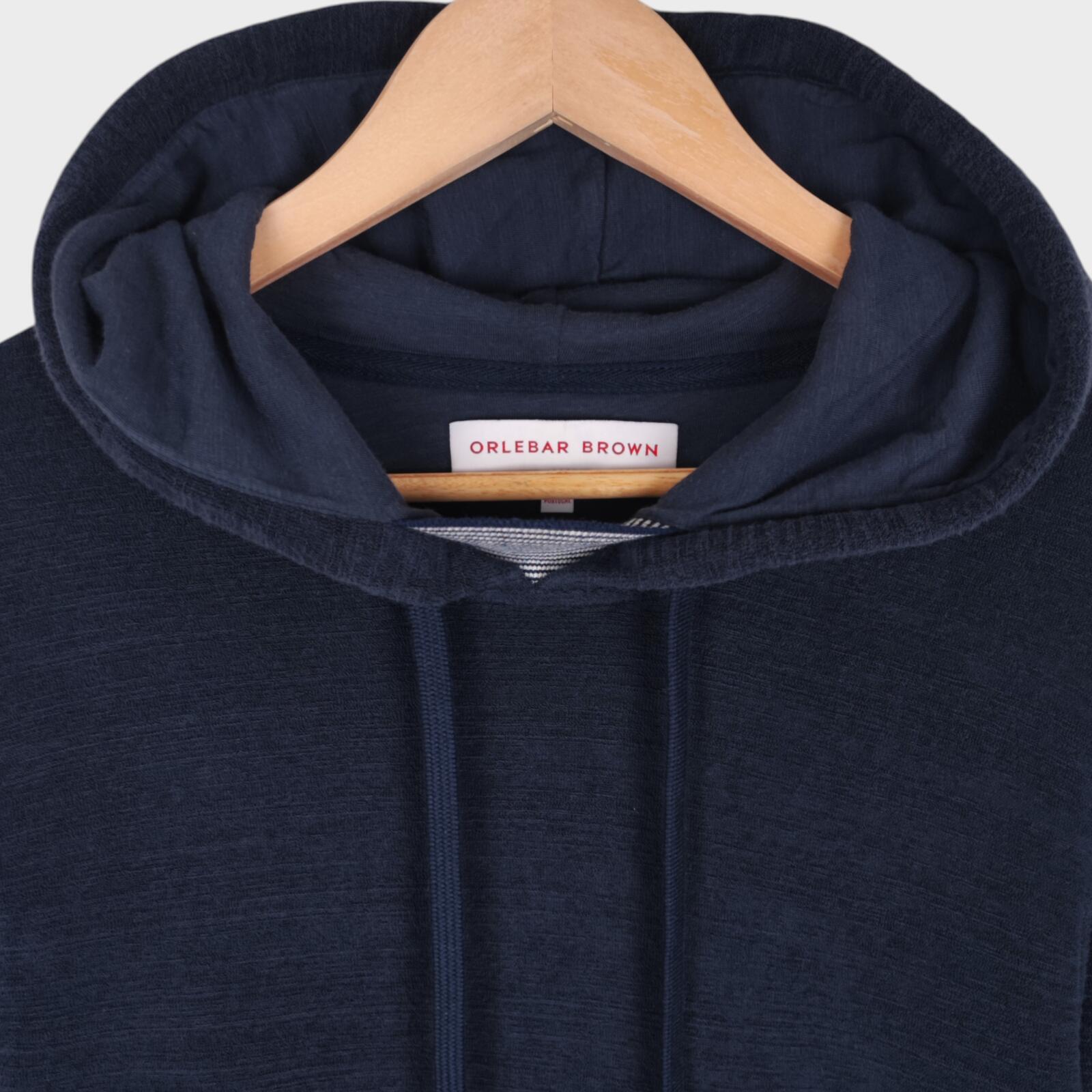 ORLEBAR BROWN Men's Navy Blue Norris Towelling Hoodie
