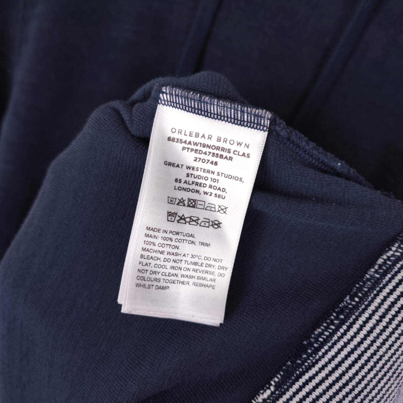 ORLEBAR BROWN Men's Navy Blue Norris Towelling Hoodie