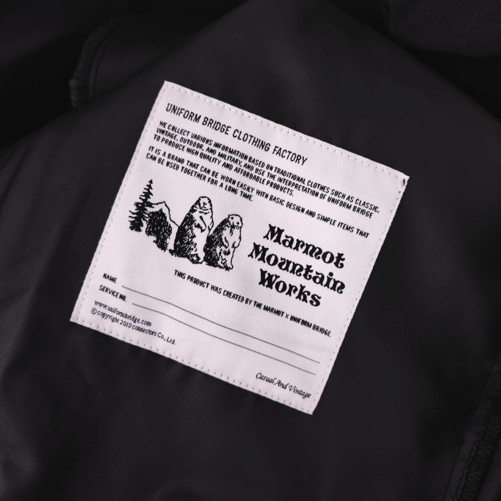 UNIFORM BRIDGE x MARMOT Men's Black Relaxed Fit Anorak Smock Jacket