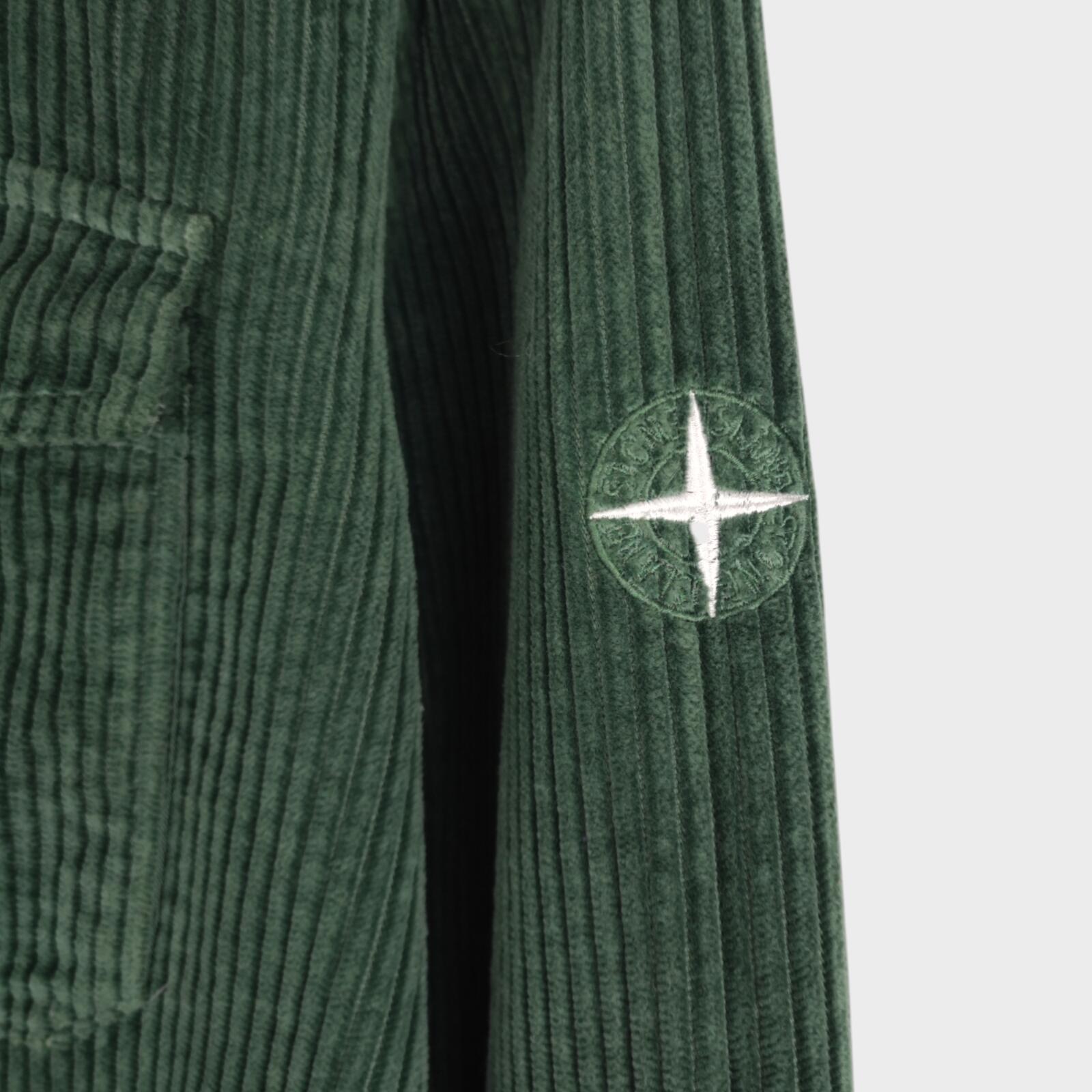 STONE ISLAND Men's Green Corduroy Overshirt Jacket