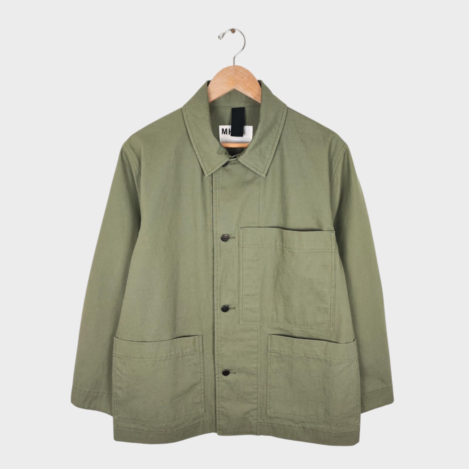 MHL MARGARET HOWELL Men's Light Green Heavyweight Cotton Chore Jacket