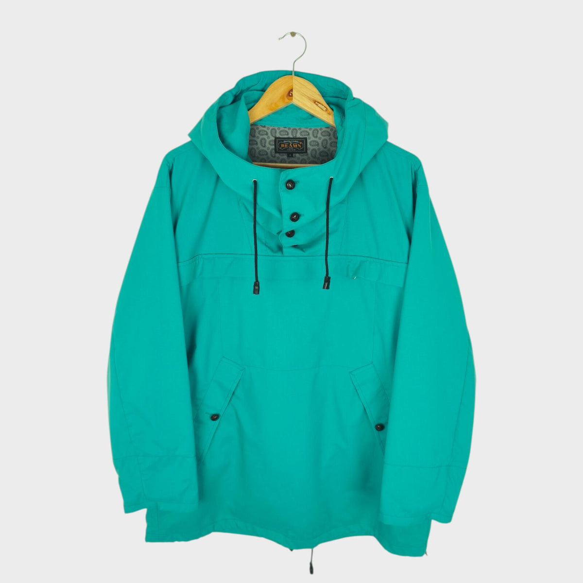 BEAMS PLUS Men's Turquoise Nordic Euro Anorak Smock Parka Jacket