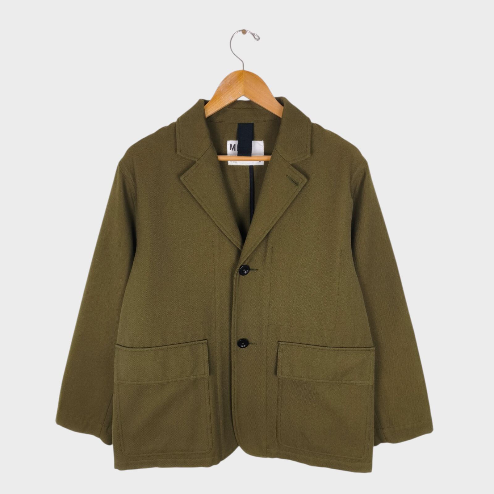 MHL MARGARET HOWELL Men's Olive Green Cotton/Wool Chore Blazer Jacket