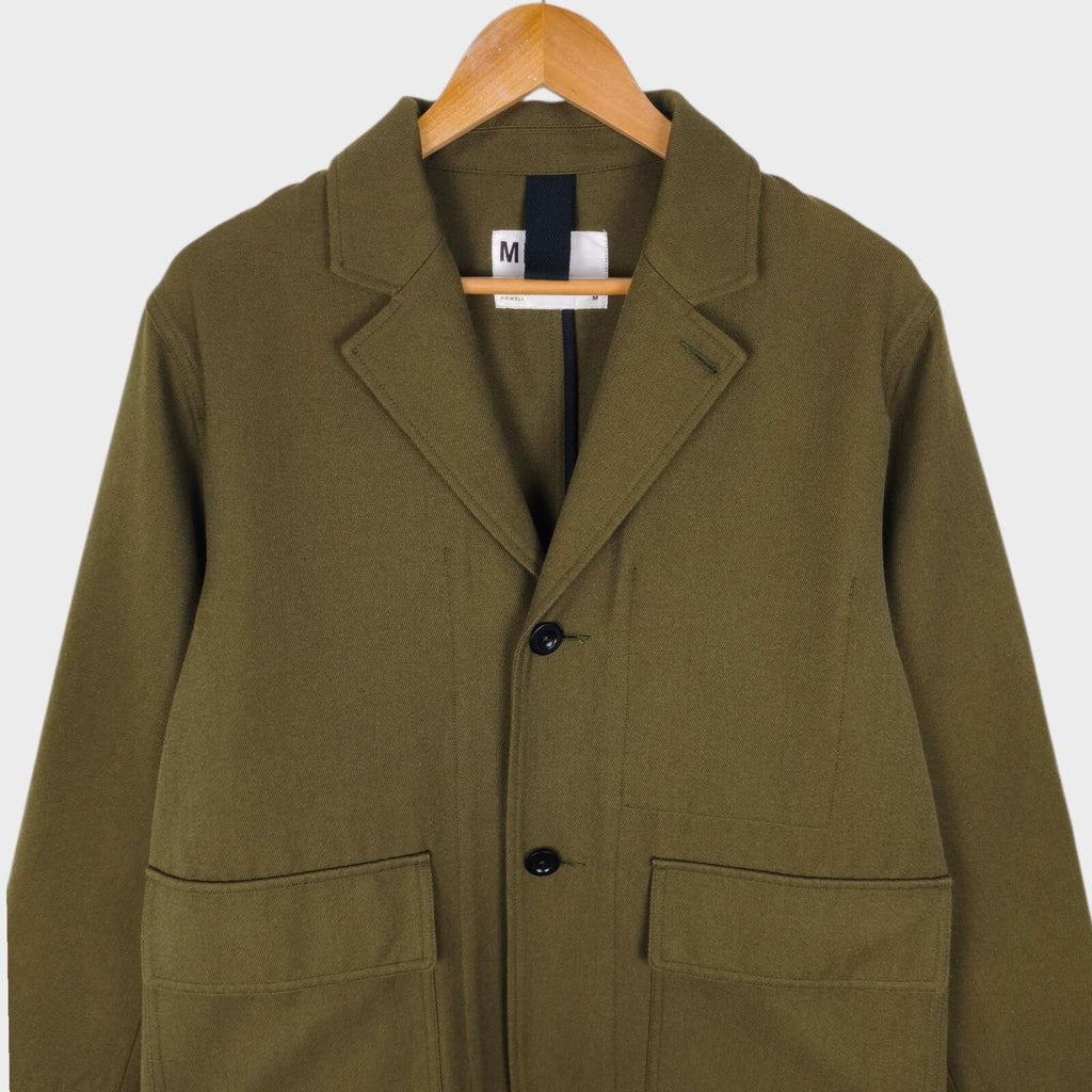 MHL MARGARET HOWELL Men's Olive Green Cotton/Wool Chore Blazer Jacket