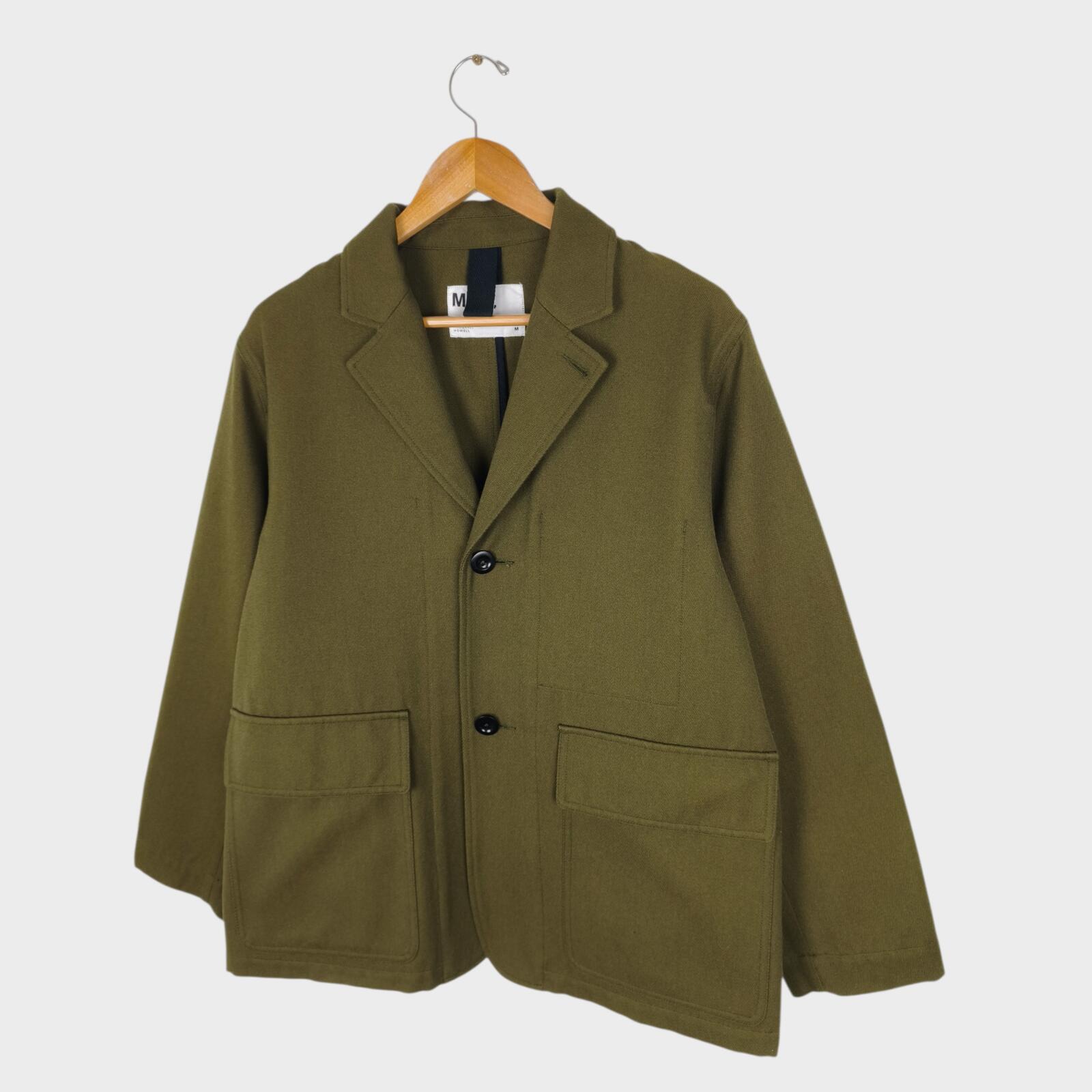 MHL MARGARET HOWELL Men's Olive Green Cotton/Wool Chore Blazer Jacket