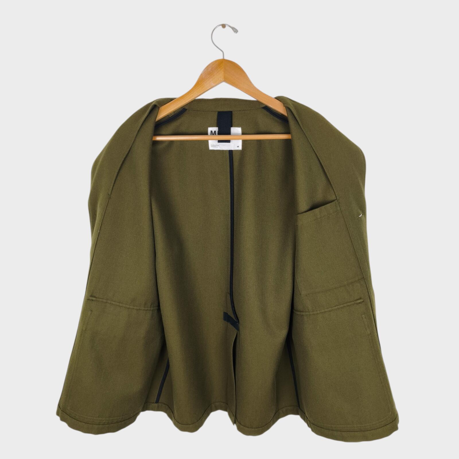 MHL MARGARET HOWELL Men's Olive Green Cotton/Wool Chore Blazer Jacket