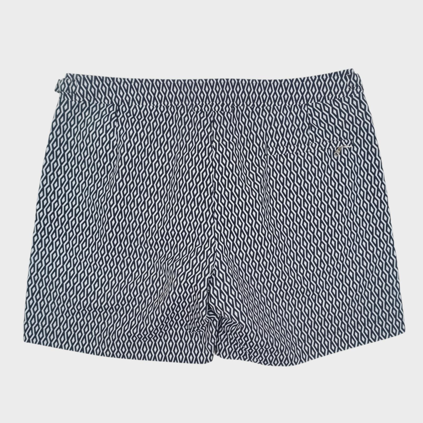 ORLEBAR BROWN Men's Navy/White Geometric Print Bulldog Alado Swim Shorts