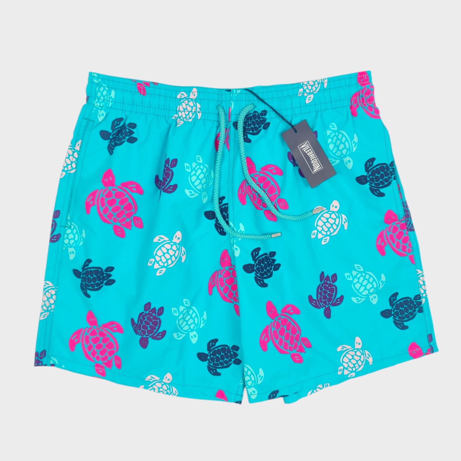 VILEBREQUIN Men's Turquoise Turtle Print Swim Shorts