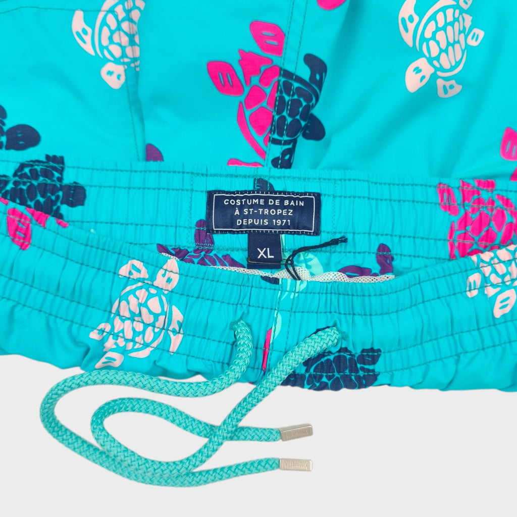 VILEBREQUIN Men's Turquoise Turtle Print Swim Shorts