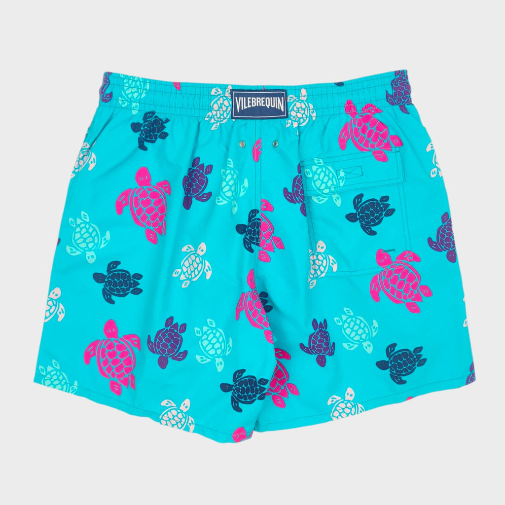 VILEBREQUIN Men's Turquoise Turtle Print Swim Shorts
