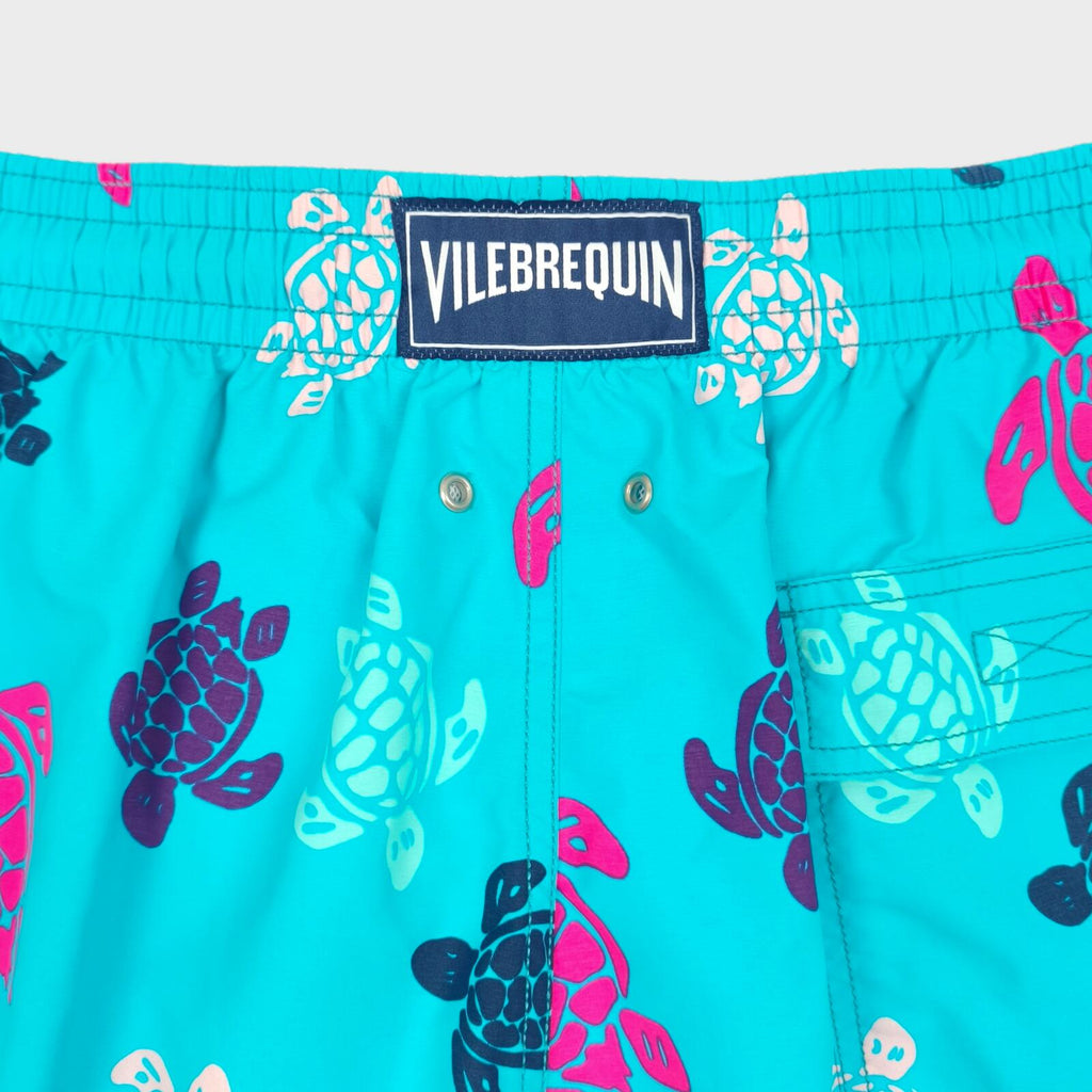VILEBREQUIN Men's Turquoise Turtle Print Swim Shorts