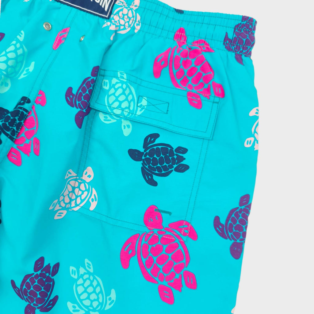 VILEBREQUIN Men's Turquoise Turtle Print Swim Shorts