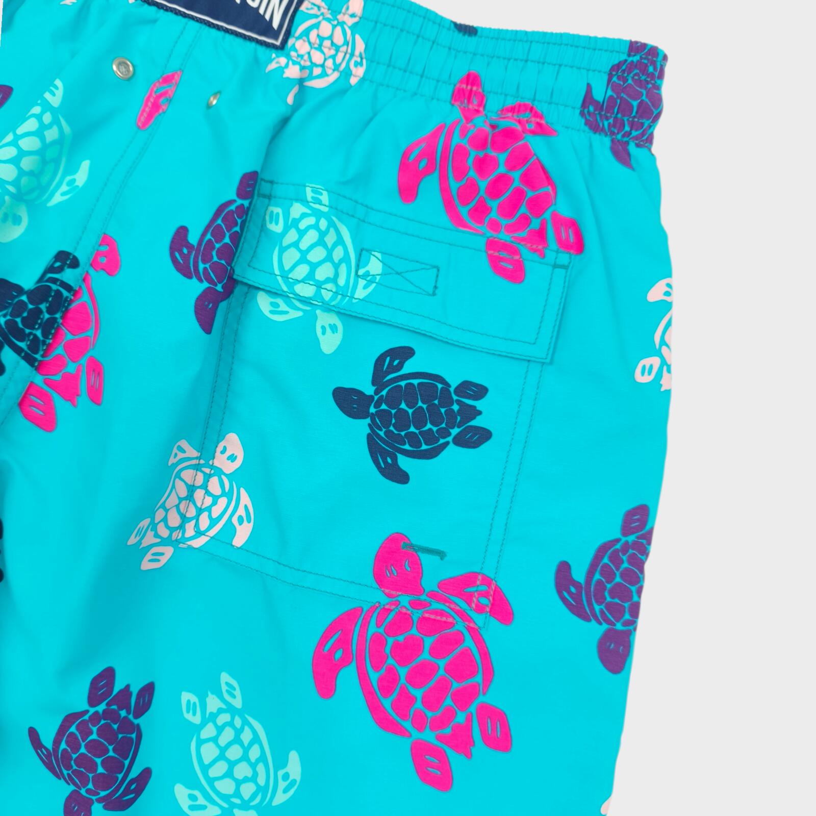 VILEBREQUIN Men's Turquoise Turtle Print Swim Shorts