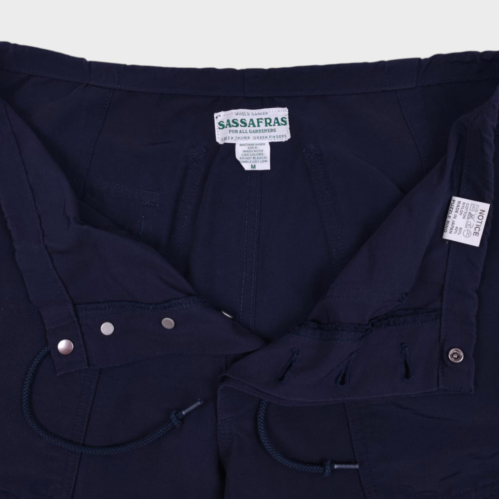 SASSAFRAS Men's Made in Japan Navy Fall Leaf Sprayer Cargo Shorts