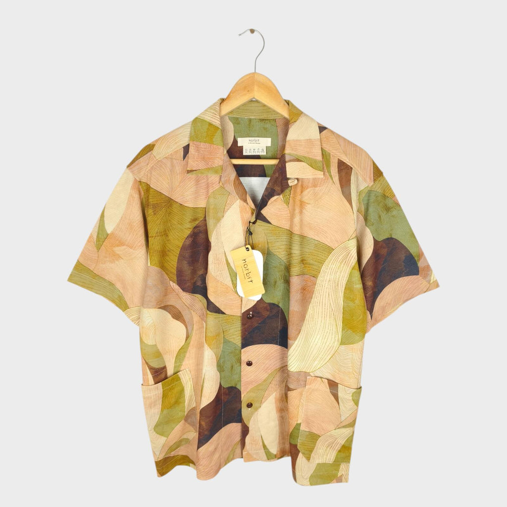 NORBIT BY HIROSHI NOZAWA Men's Leaf Camo Aloha Shirt