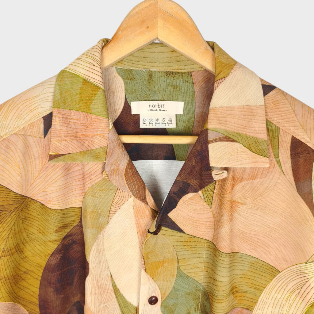NORBIT BY HIROSHI NOZAWA Men's Leaf Camo Aloha Shirt