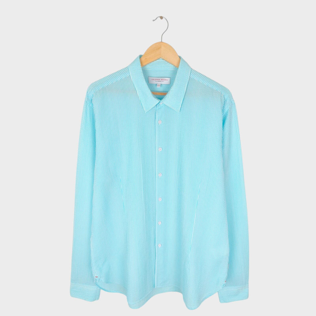ORLEBAR BROWN Men's Blue Striped Seersucker Tailored Fit Morton Shirt