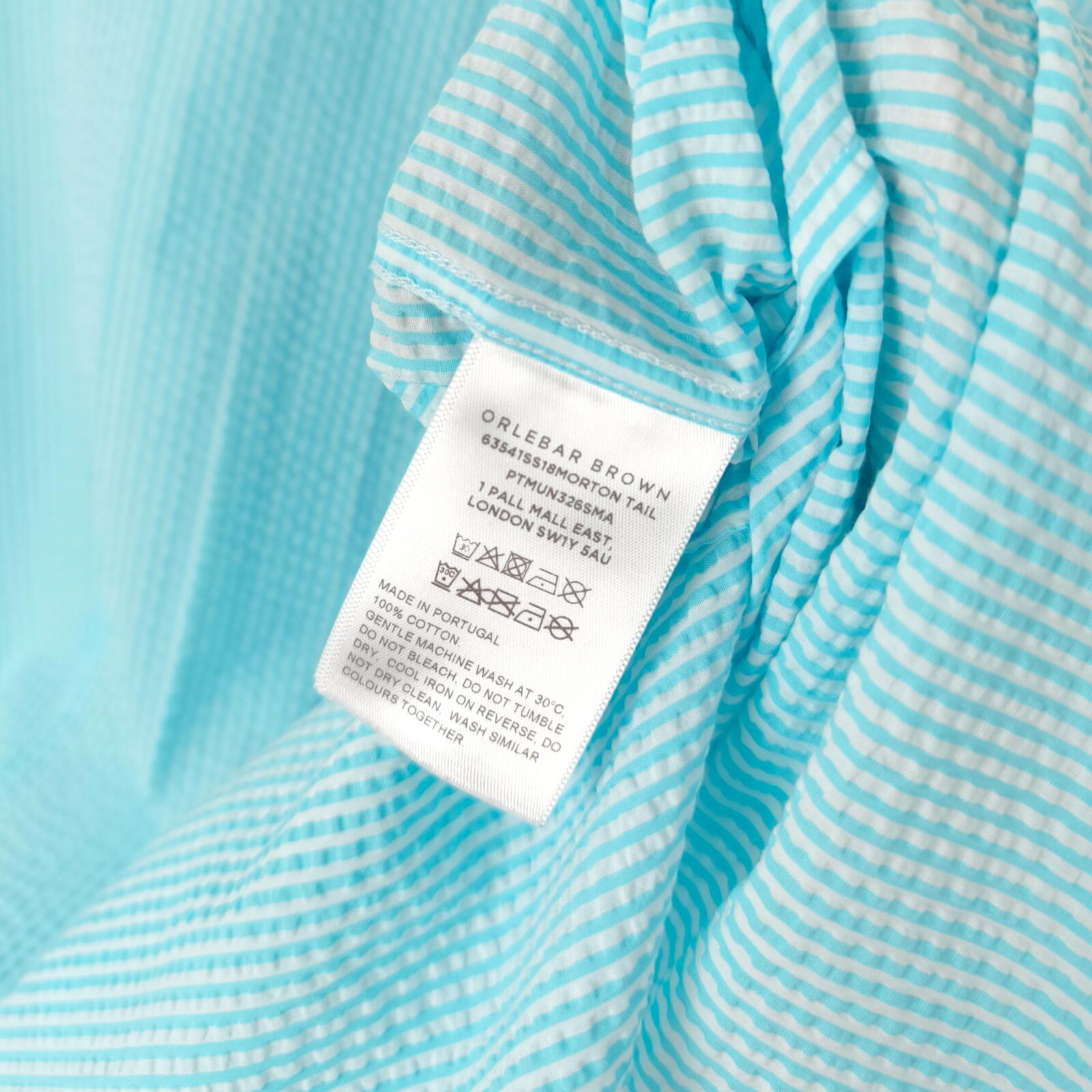 ORLEBAR BROWN Men's Blue Striped Seersucker Tailored Fit Morton Shirt