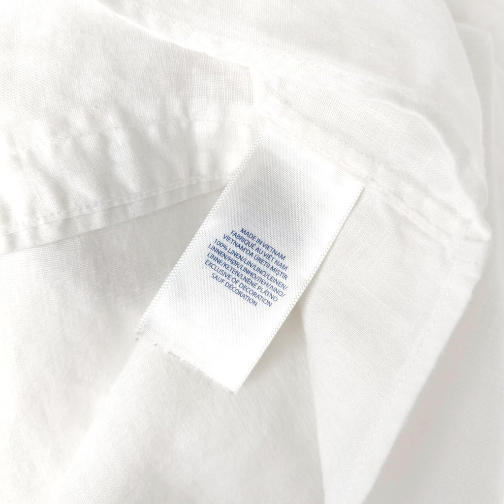 RALPH LAUREN Men's White 100% Linen Short Sleeved Shirt