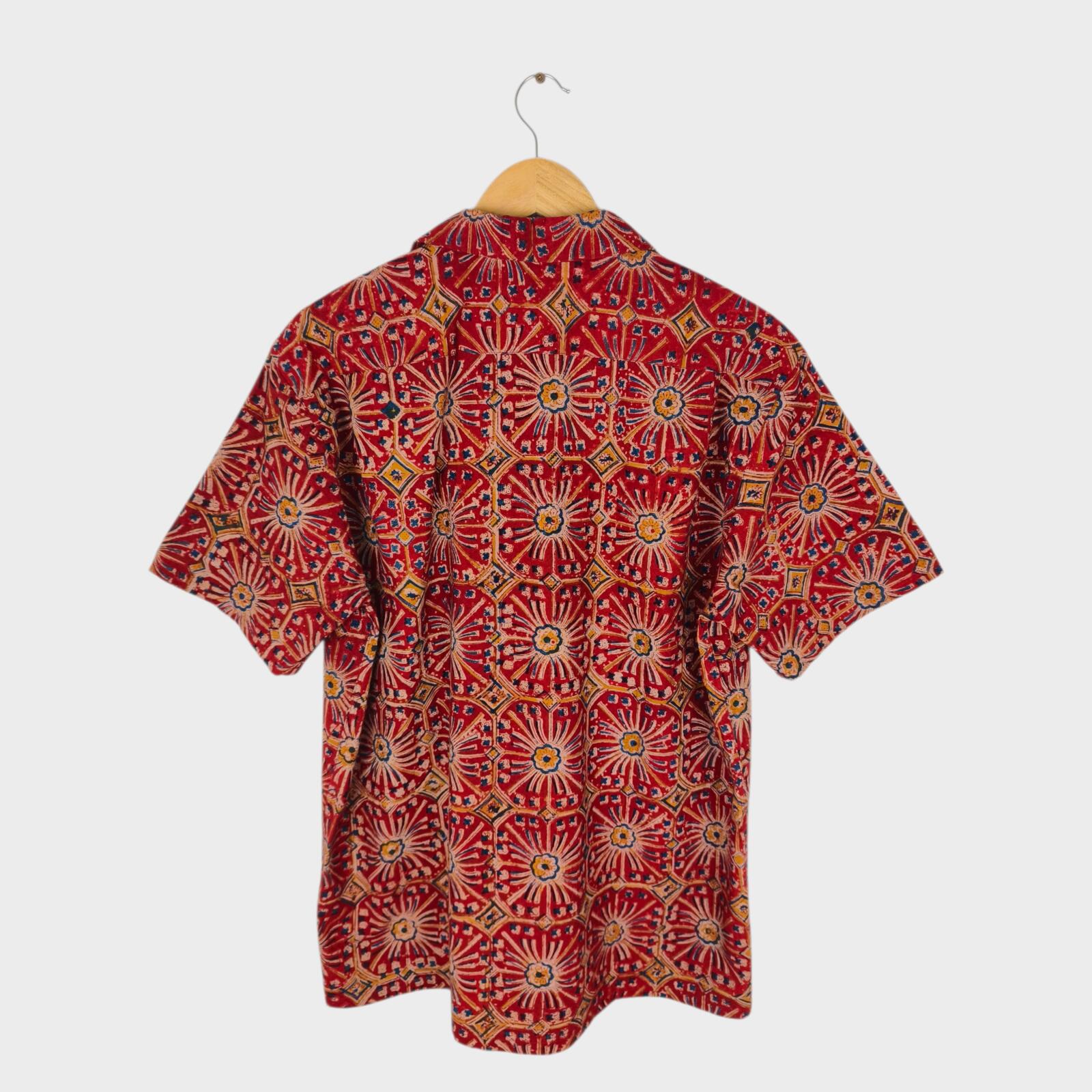 BEAMS PLUS Men's Made in Japan Floral Print Camp Collar Vacation Shirt