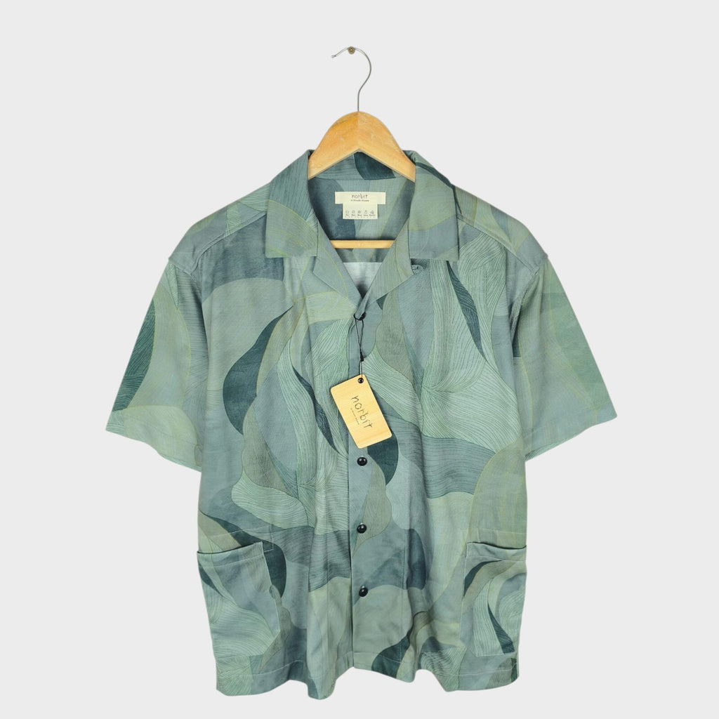 NORBIT BY HIROSHI NOZAWA Men's Leaf Camo Aloha Shirt