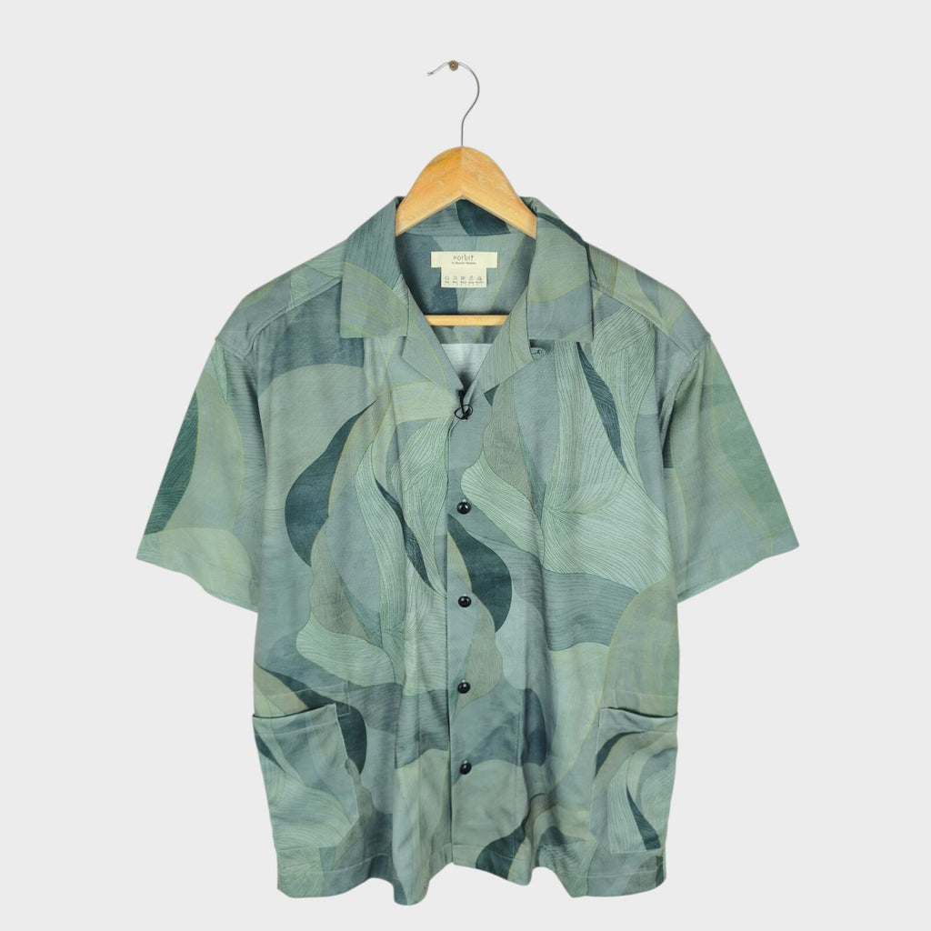NORBIT BY HIROSHI NOZAWA Men's Leaf Camo Aloha Shirt