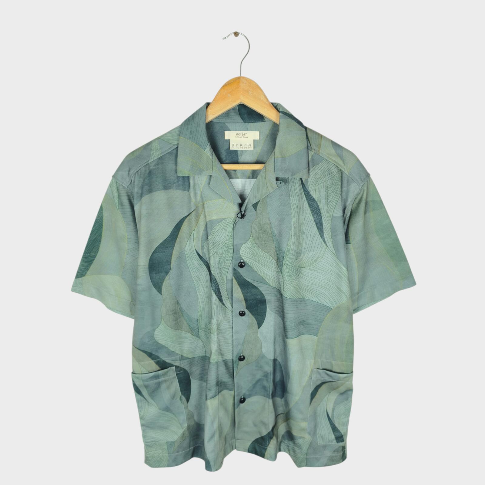 NORBIT BY HIROSHI NOZAWA Men's Leaf Camo Aloha Shirt