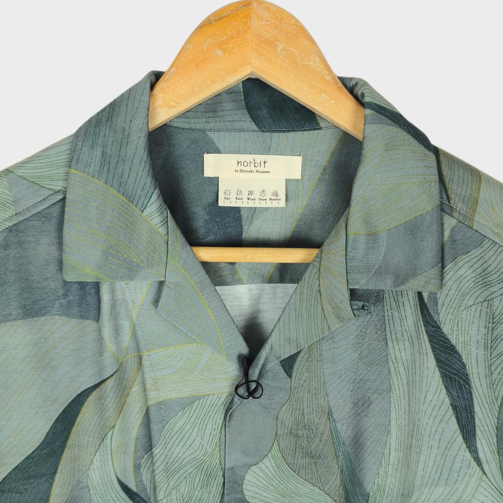 NORBIT BY HIROSHI NOZAWA Men's Leaf Camo Aloha Shirt