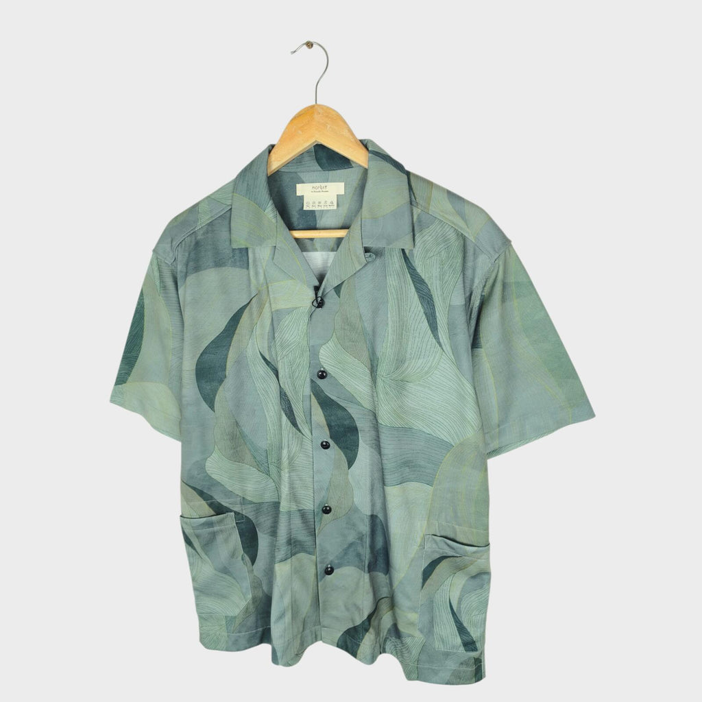 NORBIT BY HIROSHI NOZAWA Men's Leaf Camo Aloha Shirt