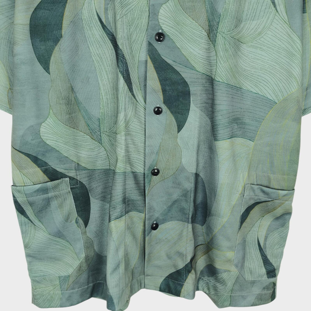 NORBIT BY HIROSHI NOZAWA Men's Leaf Camo Aloha Shirt